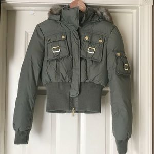 Puffer Bomber Jacket With Hood